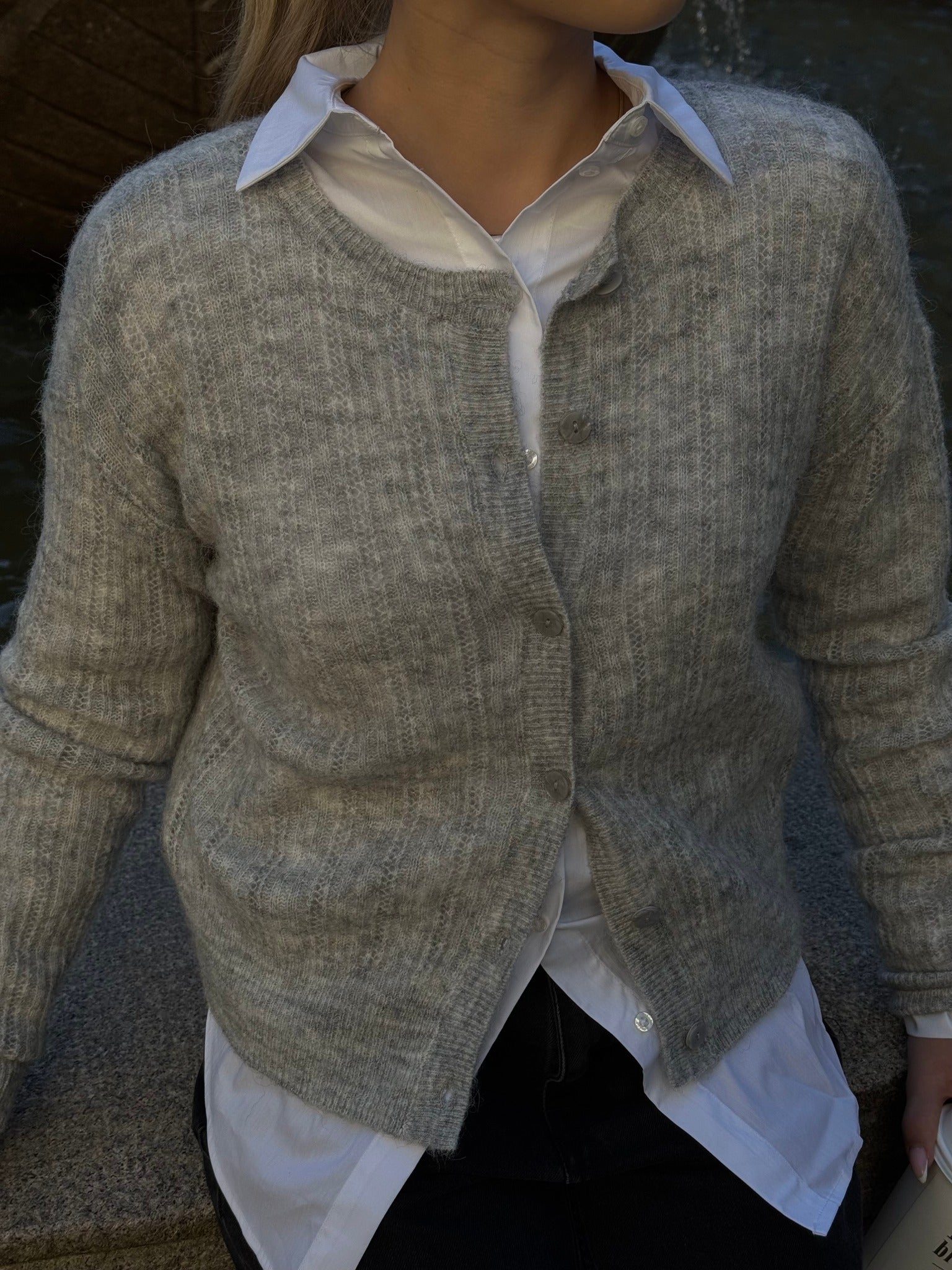 SLFFILUCA Knit Cardigan - Steel Gray